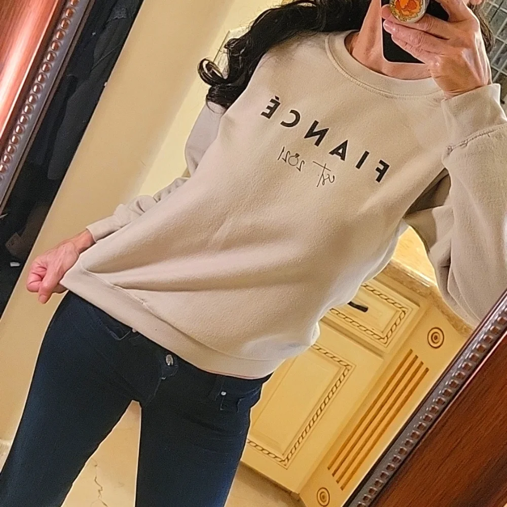 FIANCÉ est. 2021 Beige Sweatshirt,  S - Picture 5 of 16